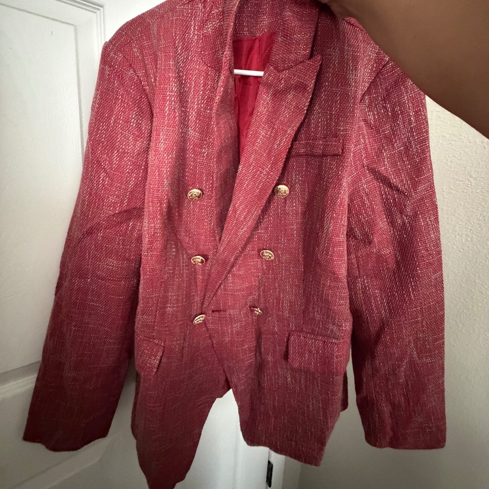 Women’s red blazer